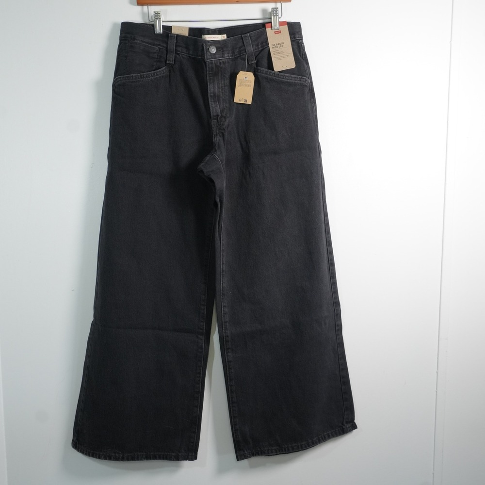 Levi's '94 Baggy Wide Leg Jeans Womens 31 Black Mid Rise Loose Fit Denim NWT